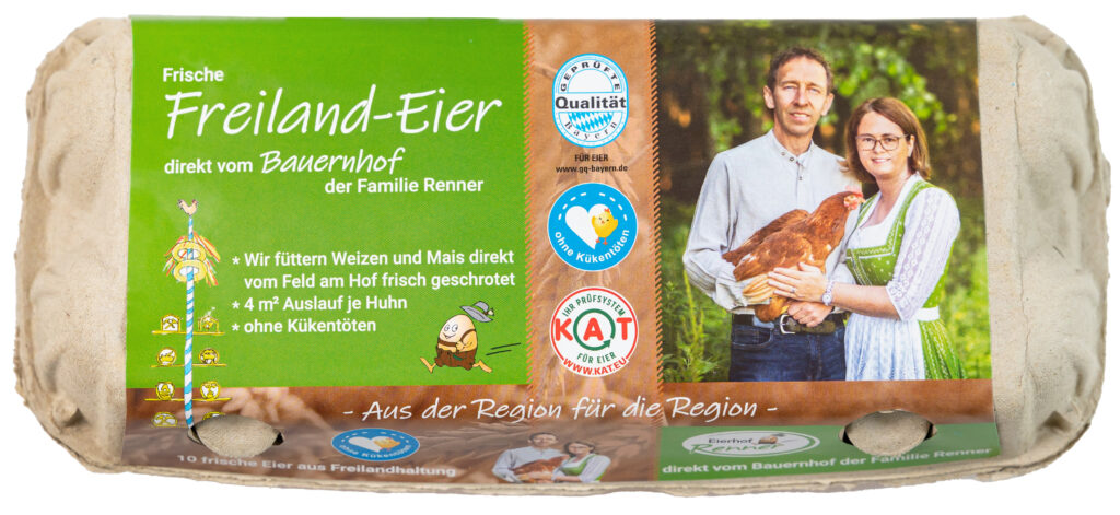 10 Frische Eier vom Bauernhof aus Freilandhaltung